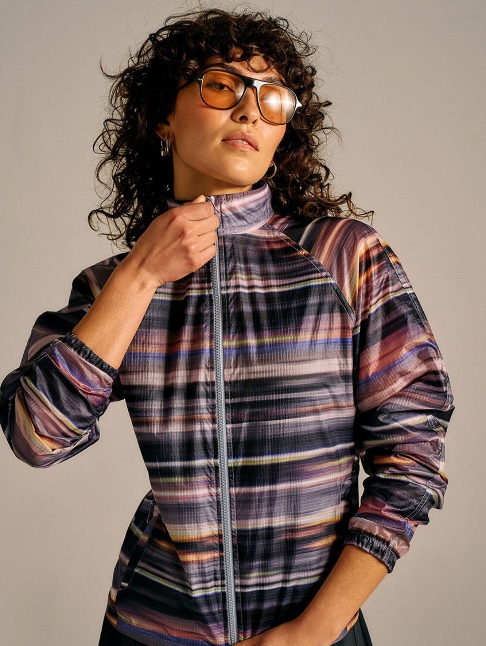 Outdoor Voices Jog Jacket In Rainstorm Blur